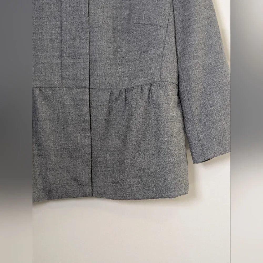 J.Crew Gray Stretch Wool Blend Peplum Blazer Jacket Women’s 6 Dark Academia